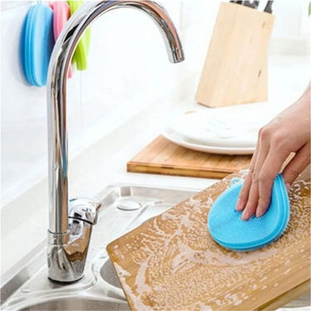 Pack of 3 2020 New Multi-Purpose Silicone DishWasher Sponge Multi Color