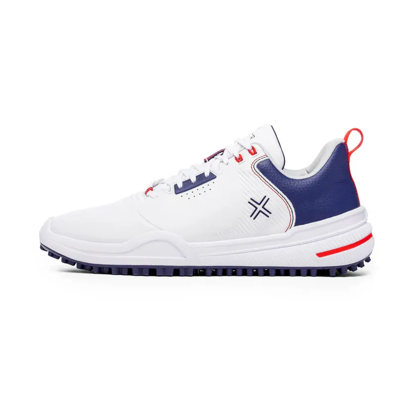 PAYNTR X-003 F Spikeless Golf Shoes - White & Navy