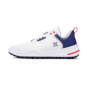 PAYNTR X-003 F Spikeless Golf Shoes - White & Navy