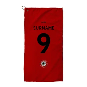 Personalised Brentford FC Shirt Golf Towel