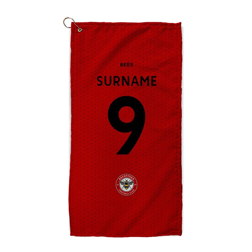 Personalised Brentford FC Shirt Golf Towel
