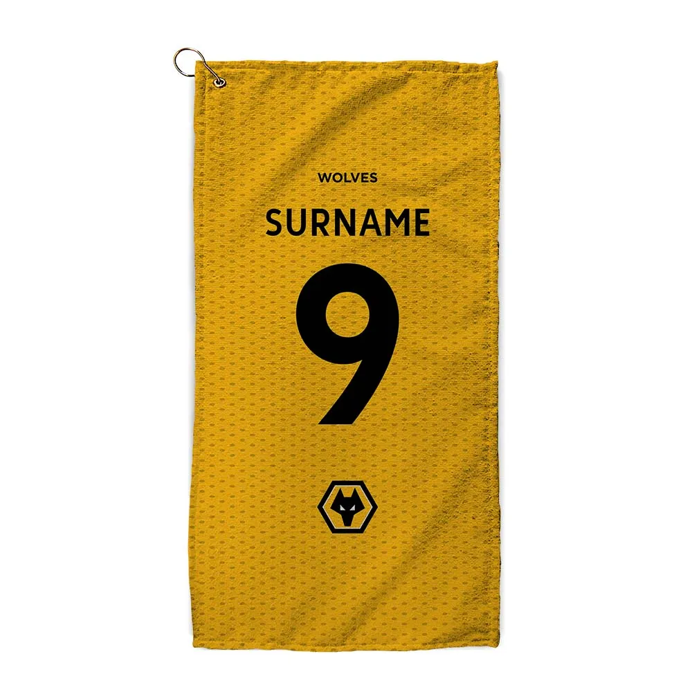 Personalised Wolverhampton Wanderers FC Shirt Golf Towel