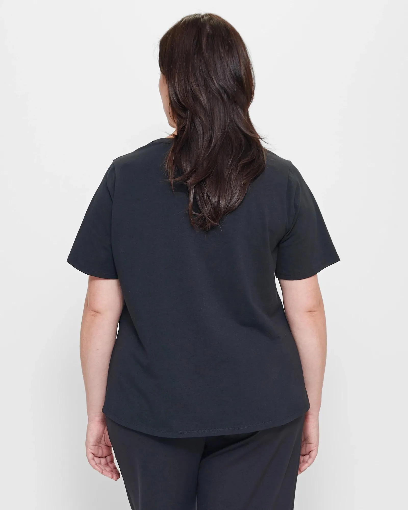 popular  Plus Size Australian Cotton T-Shirt - Black