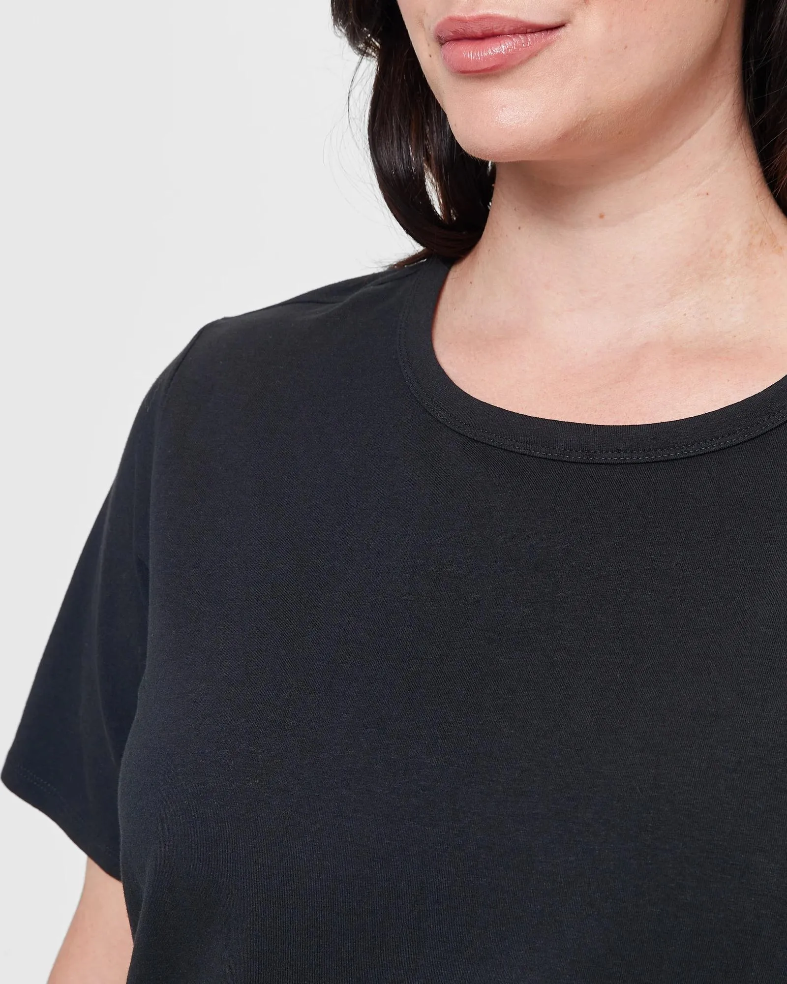 popular  Plus Size Australian Cotton T-Shirt - Black