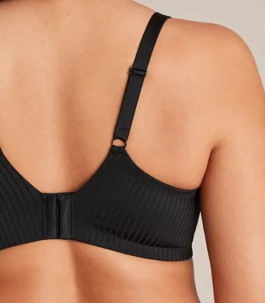 popular  Plus Size Fuller Cup Stripe T-Shirt Bra - Black