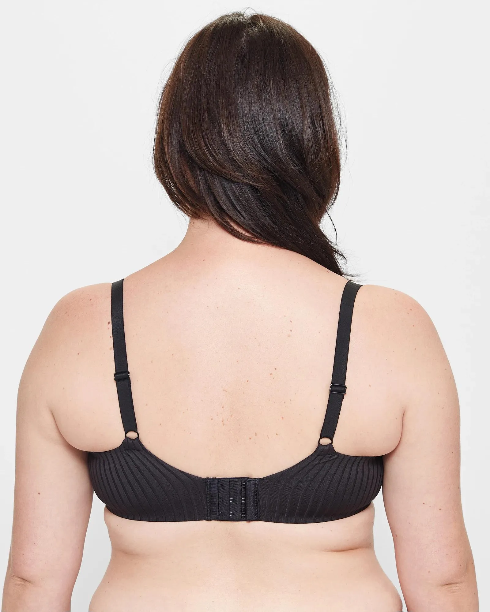 popular  Plus Size Fuller Cup Stripe T-Shirt Bra - Black