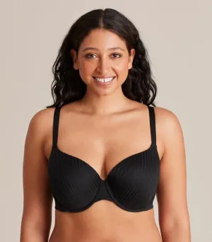 popular  Plus Size Fuller Cup Stripe T-Shirt Bra - Black
