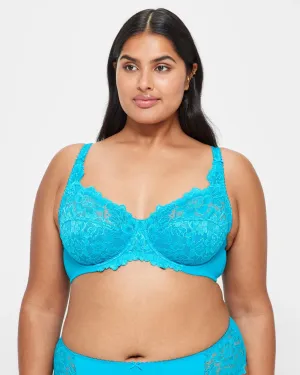 popular  Plus Size Soft Cup Underwire T-Shirt Bra - Algiers Blue