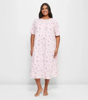popular  Plus Size Traditional Lace Trim Sleep Nightie