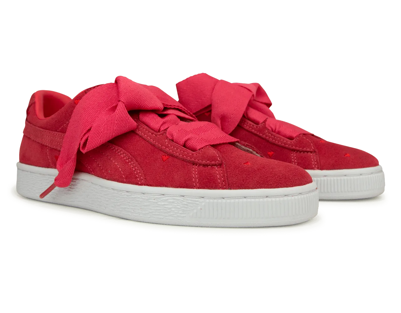PUMA Kids Suede Heart Valentine JR Pink/White