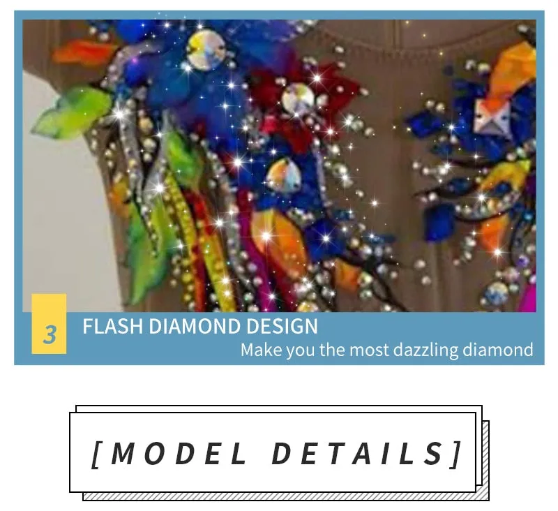 #R331 Stunnig Sleeveless Rhythmic Gymnastics - Rhinestone Competition Costume