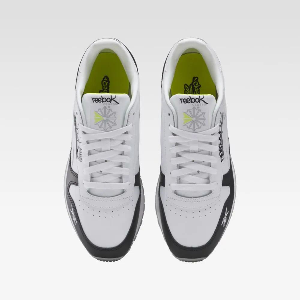 Reebok Footwear Men Classic Leather Shoes CBLACK/FTWWHT/ACIYEL