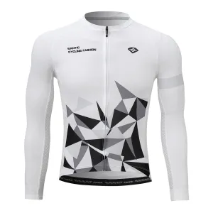 Santic Ares Men’s Cycling Jersey Bike Jersey Long Sleeve White