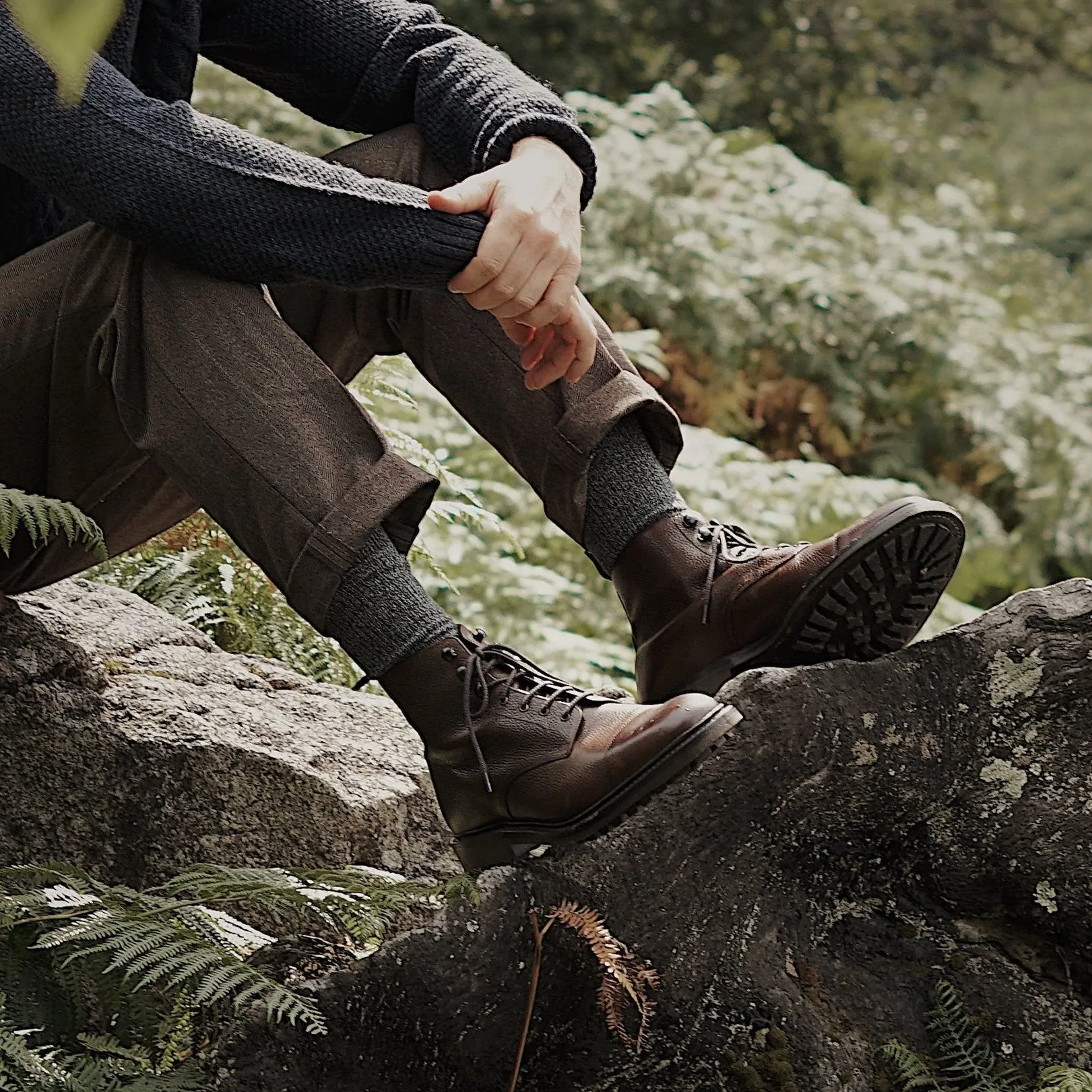 Sedbergh Derby boot - dark brown grain
