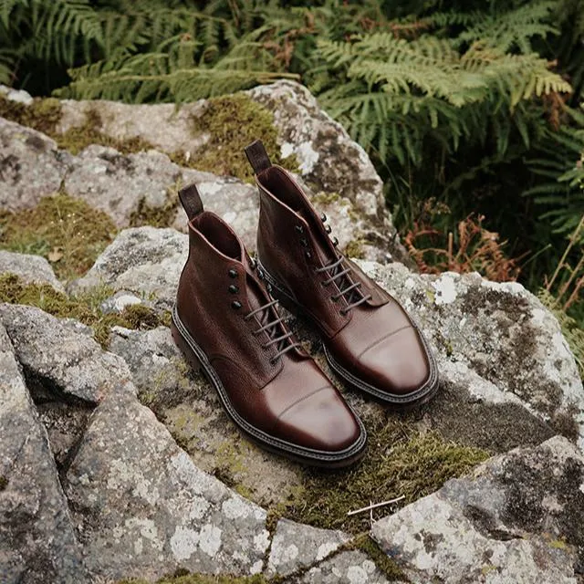 Sedbergh Derby boot - dark brown grain