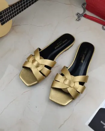 SLY Women's Tribute Flat Mules Gold For Women