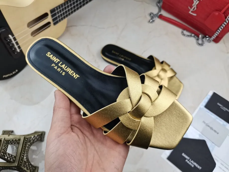 SLY Women's Tribute Flat Mules Gold For Women