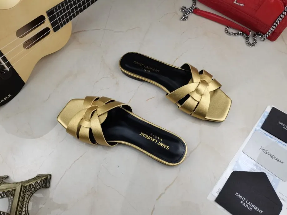 SLY Women's Tribute Flat Mules Gold For Women