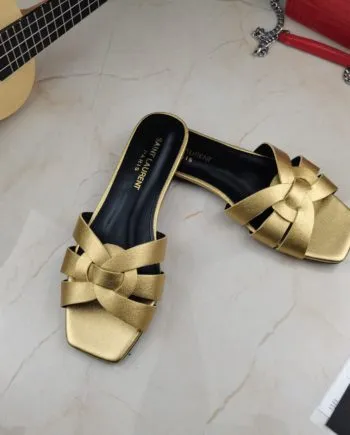SLY Women's Tribute Flat Mules Gold For Women