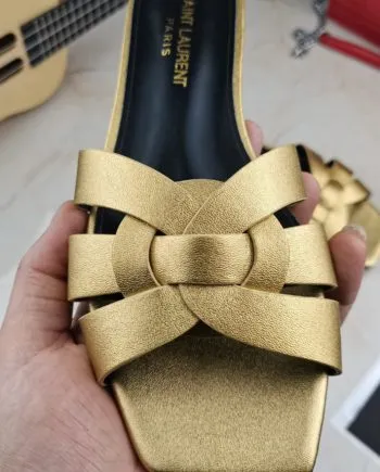 SLY Women's Tribute Flat Mules Gold For Women