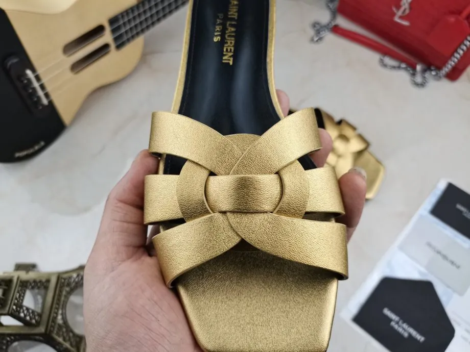 SLY Women's Tribute Flat Mules Gold For Women