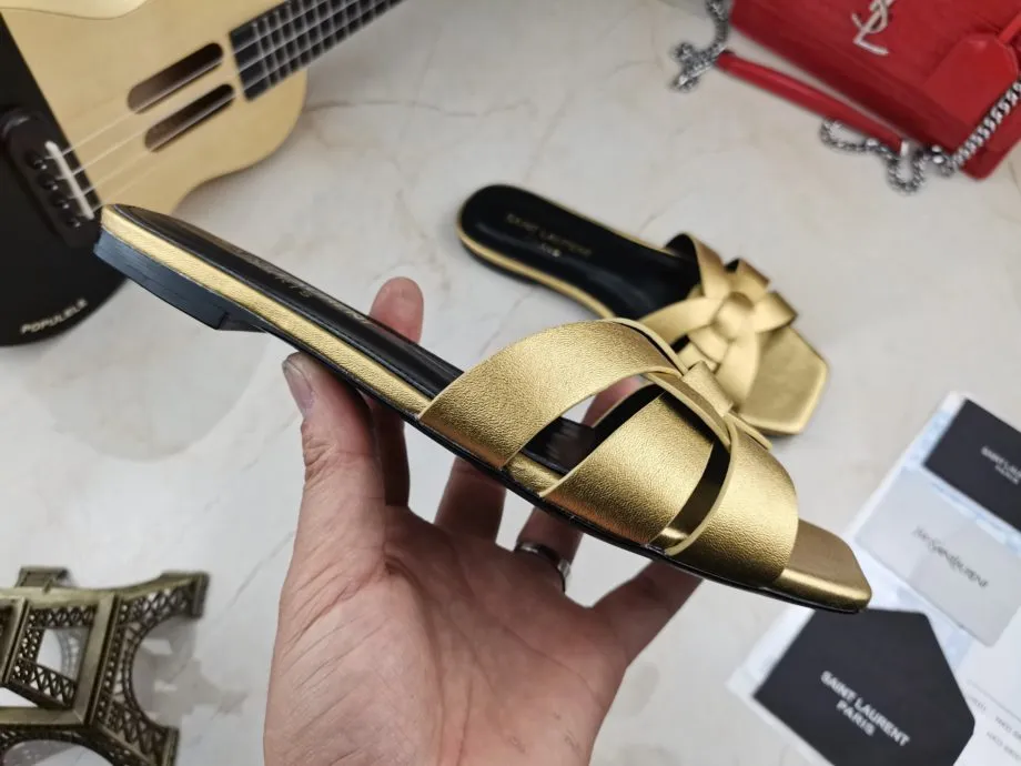 SLY Women's Tribute Flat Mules Gold For Women