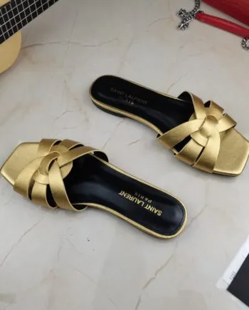 SLY Women's Tribute Flat Mules Gold For Women