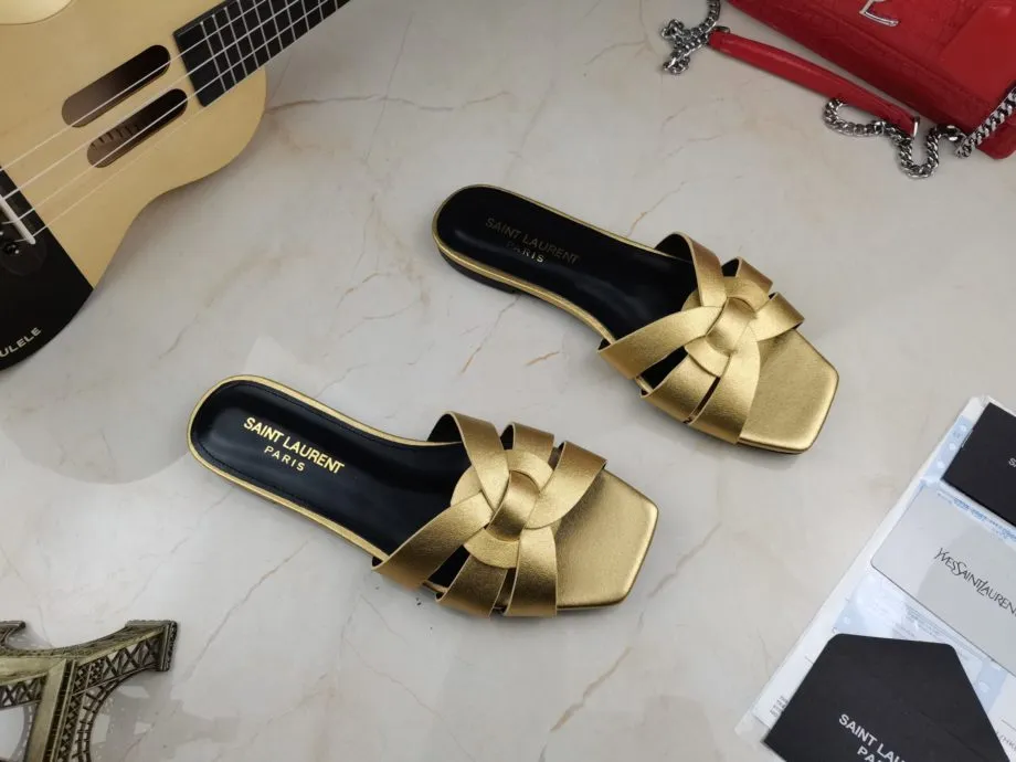 SLY Women's Tribute Flat Mules Gold For Women