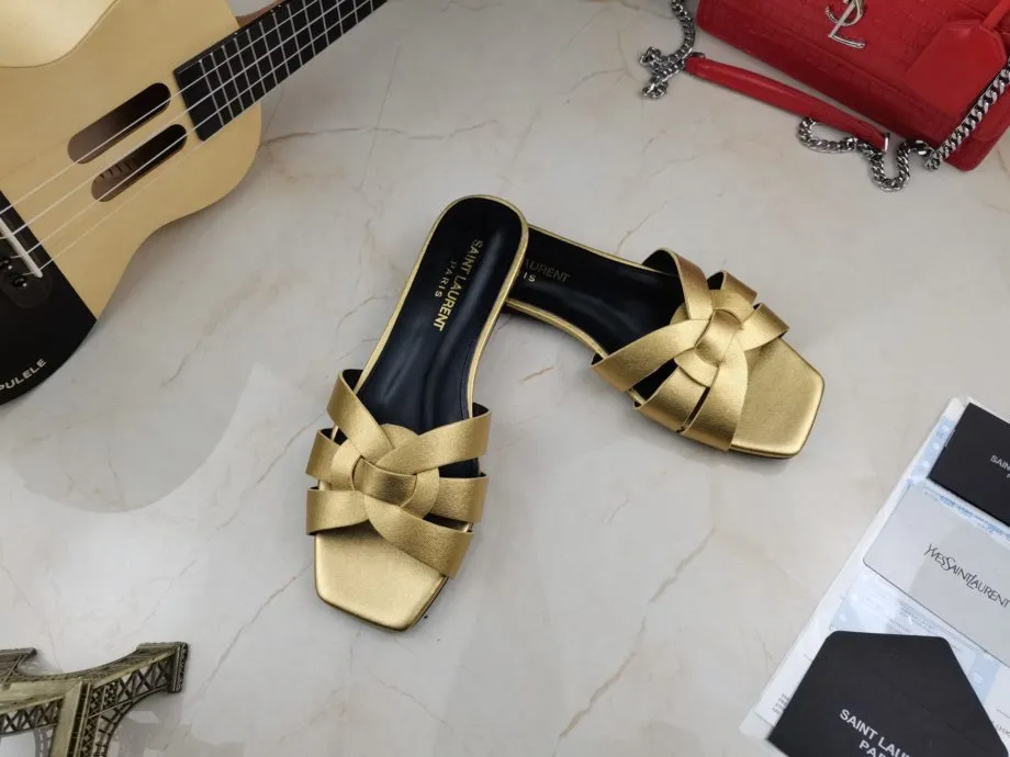 SLY Women's Tribute Flat Mules Gold For Women