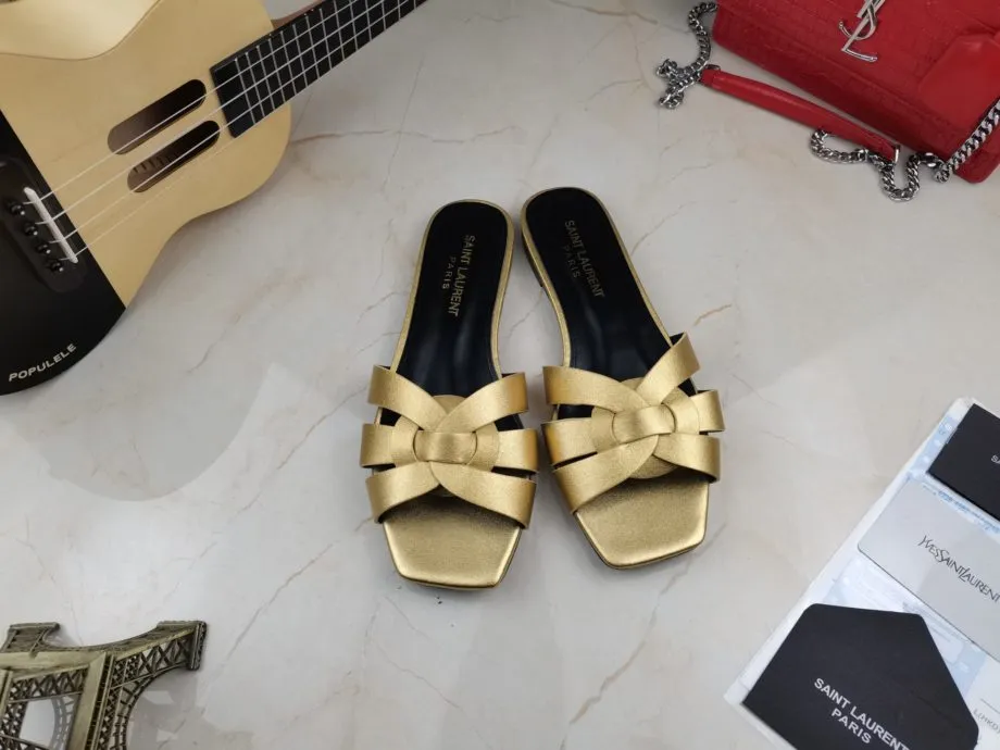 SLY Women's Tribute Flat Mules Gold For Women