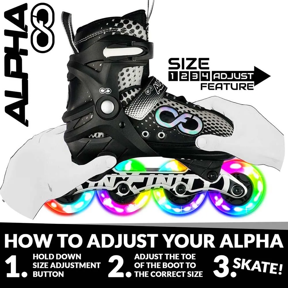 Warehouse Deal | ALPHA Black - Size Adjustable Inline Skates