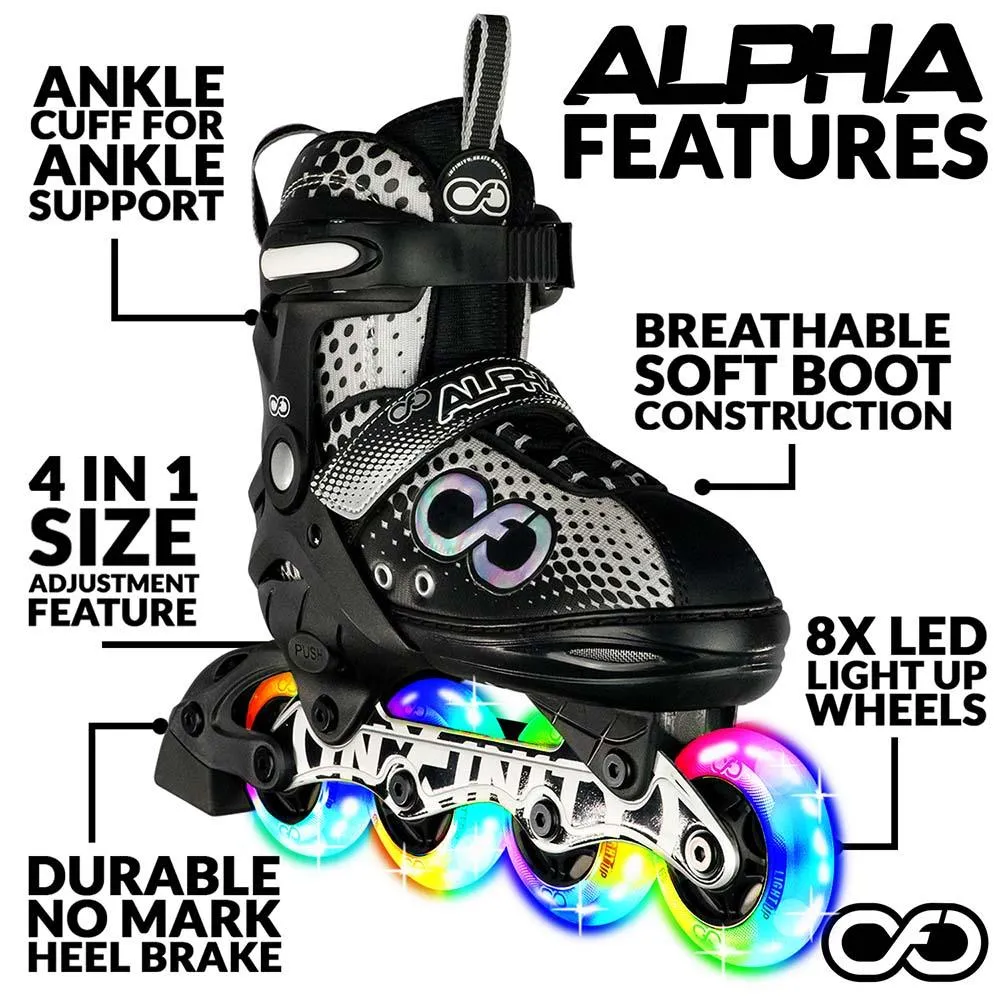 Warehouse Deal | ALPHA Black - Size Adjustable Inline Skates
