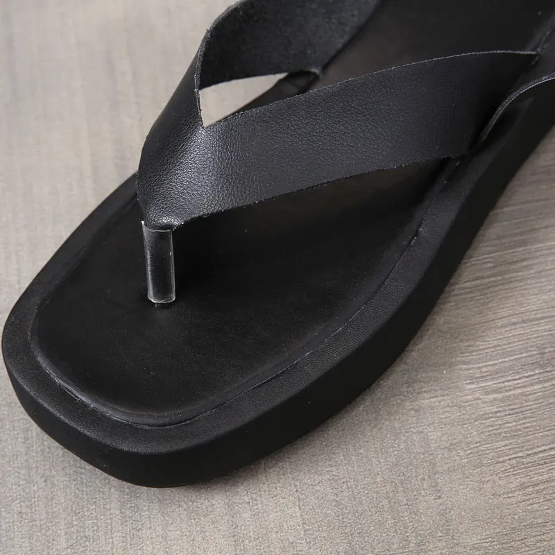 Wjczt Summer New Thick-soled Sandals Women's Platform Thick-soled Slip-toe Ankle Cross Buckle Sports Sandals Women Beach Shoes