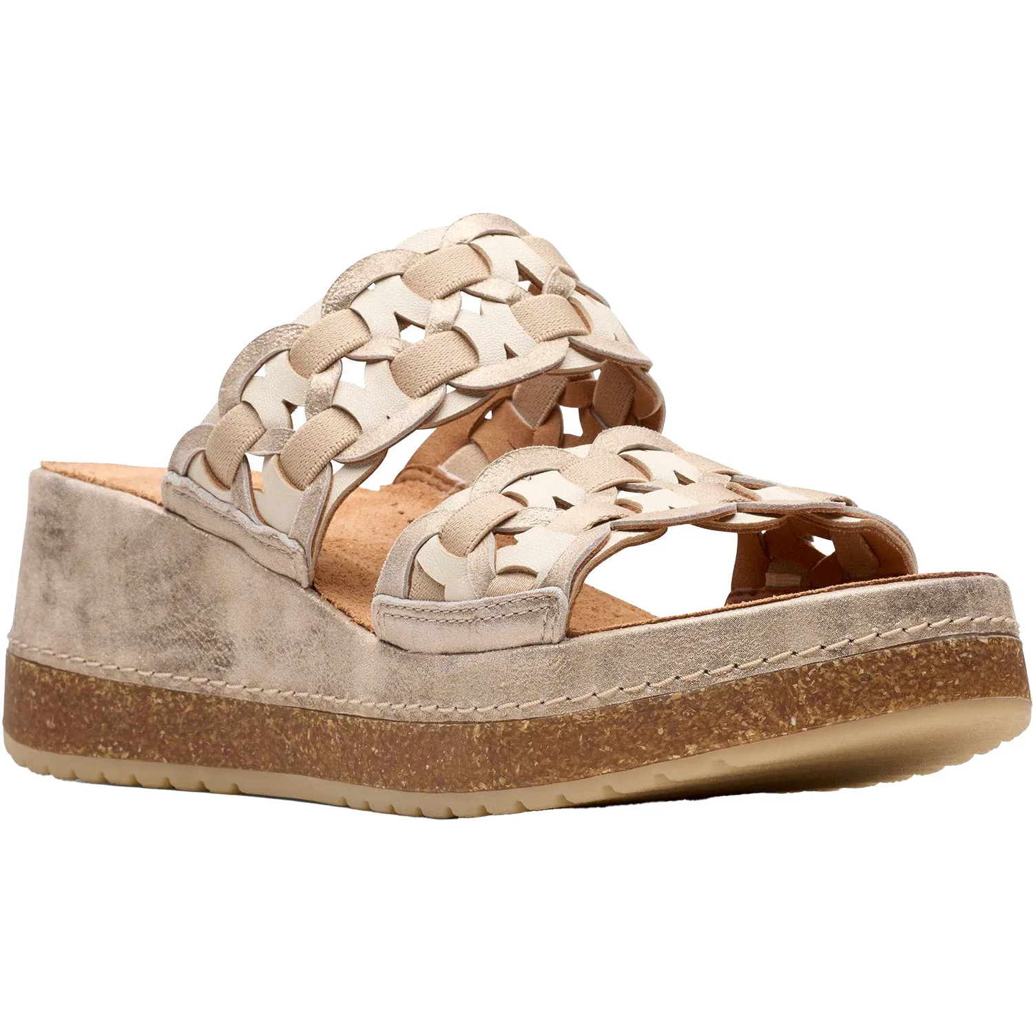 Women's Clarks Kassanda Mule Metallic Combi Leather/Synthetic