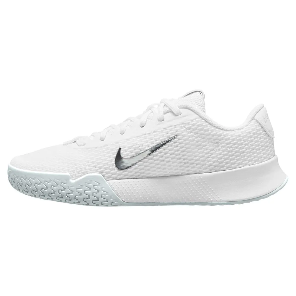 Women`s Vapor Lite 2 Tennis Shoes White and Metallic Silver